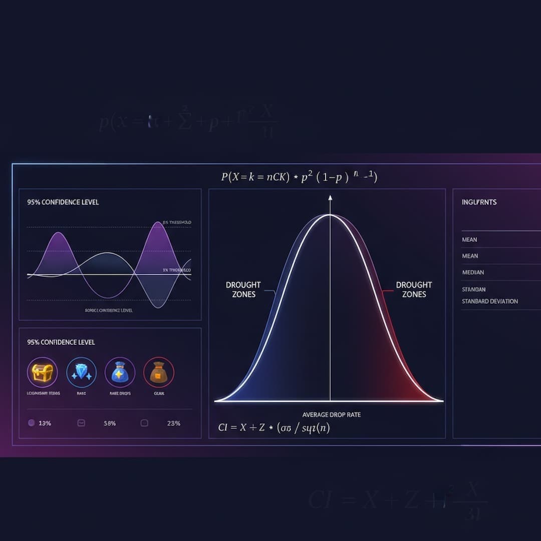 Binomial distribution and confidence intervals for analyzing gaming loot droughts and drop rates