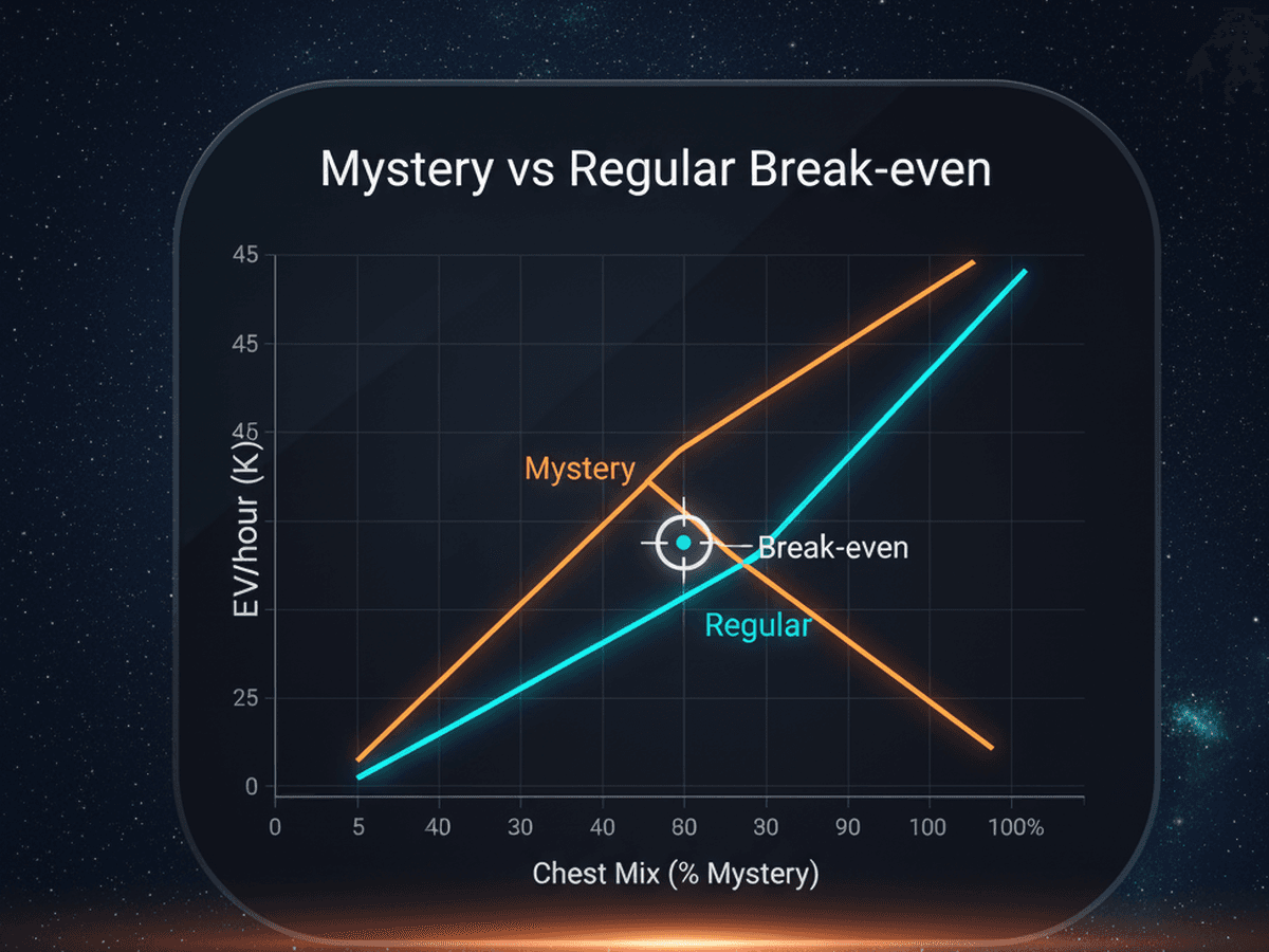 Helltide Mystery vs Regular break-even by chest mix
